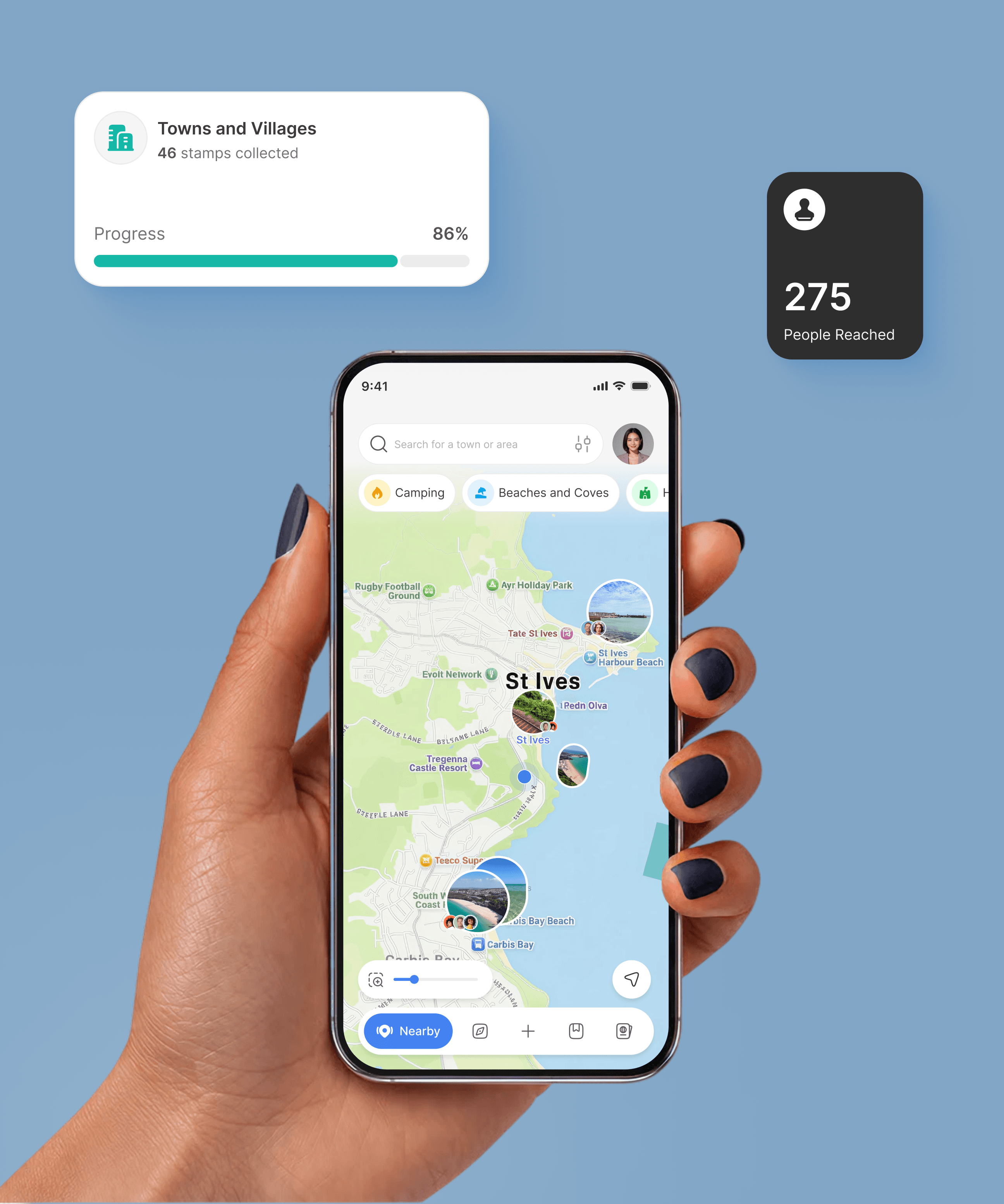 Discover places on map